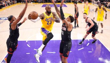 Kennard scores 27, LeBron leads Lakers to surprising 107-98 win over Rockets in playoff opener