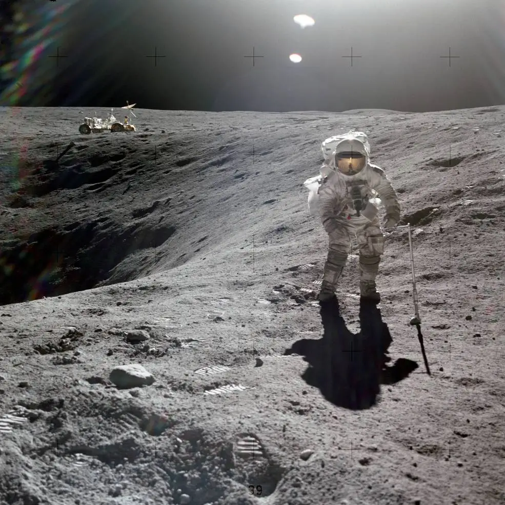 Apollo 16 Landing 25 Eva1 Sta 1 Duke And Crater As16 114 18423
