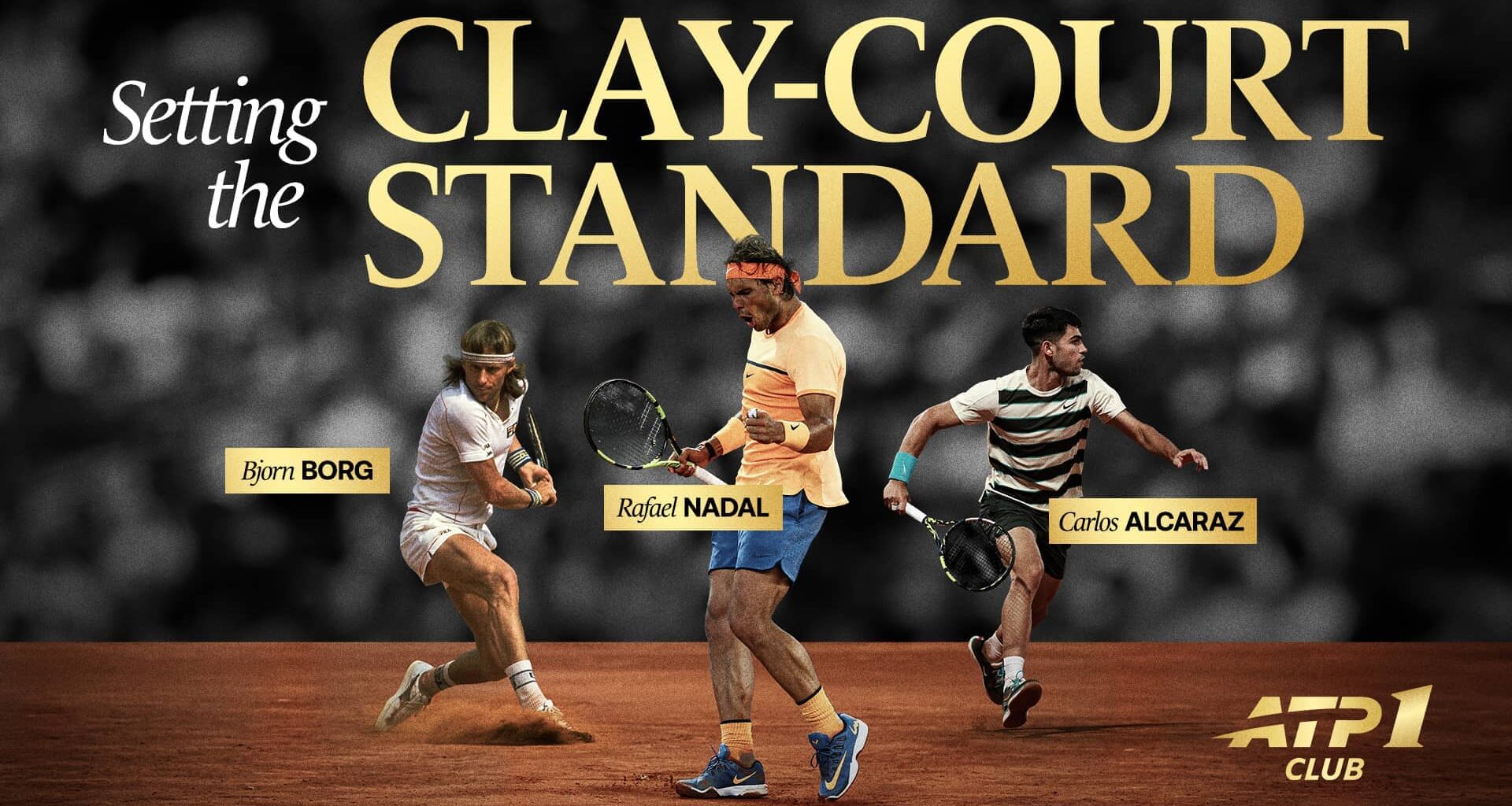 Rafael Nadal, Bjorn Borg and Carlos Alcaraz boast the Top 3 career winning percentages on clay.