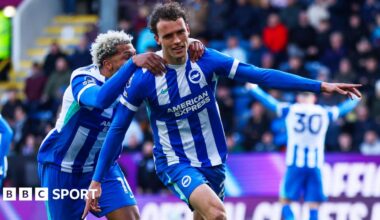 Burnley 0-2 Brighton: Seagulls boost European hopes with win at Turf Moor