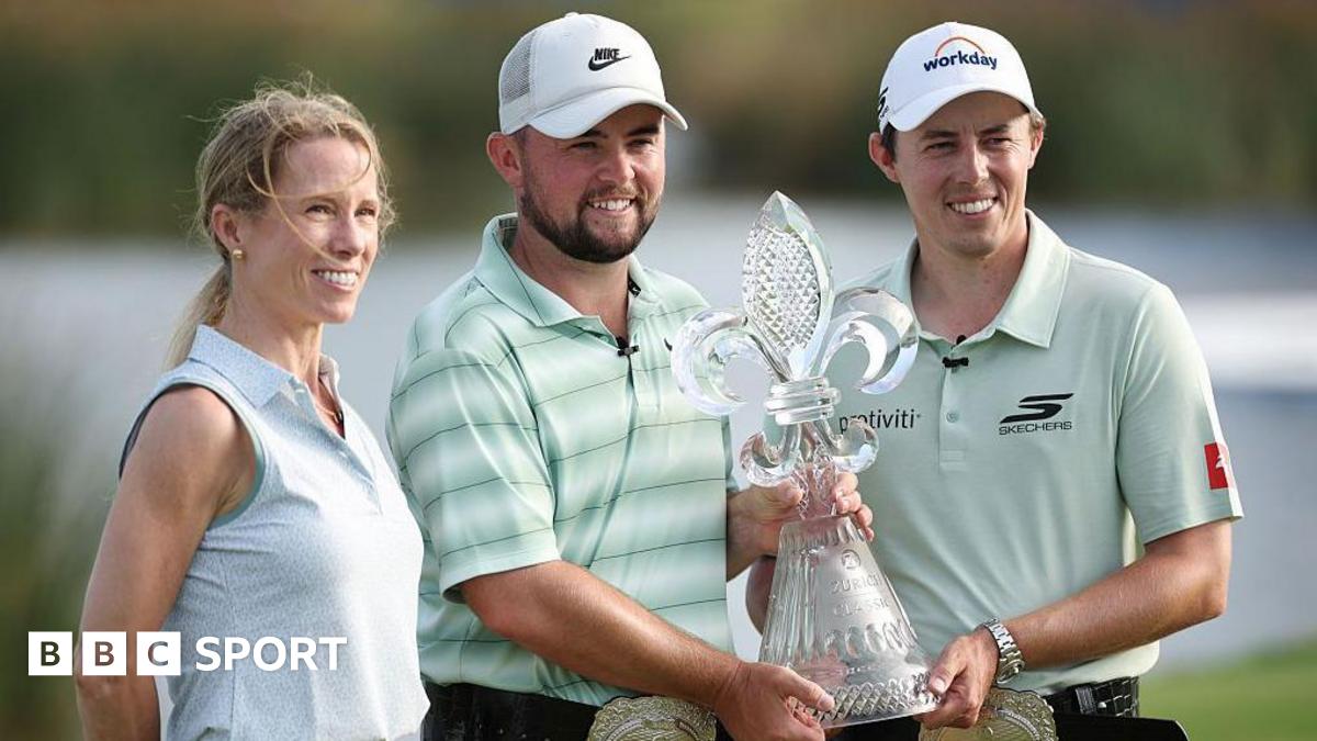 Matt and Alex Fitzpatrick hold the Zurich Classic of New Orleans trophy
