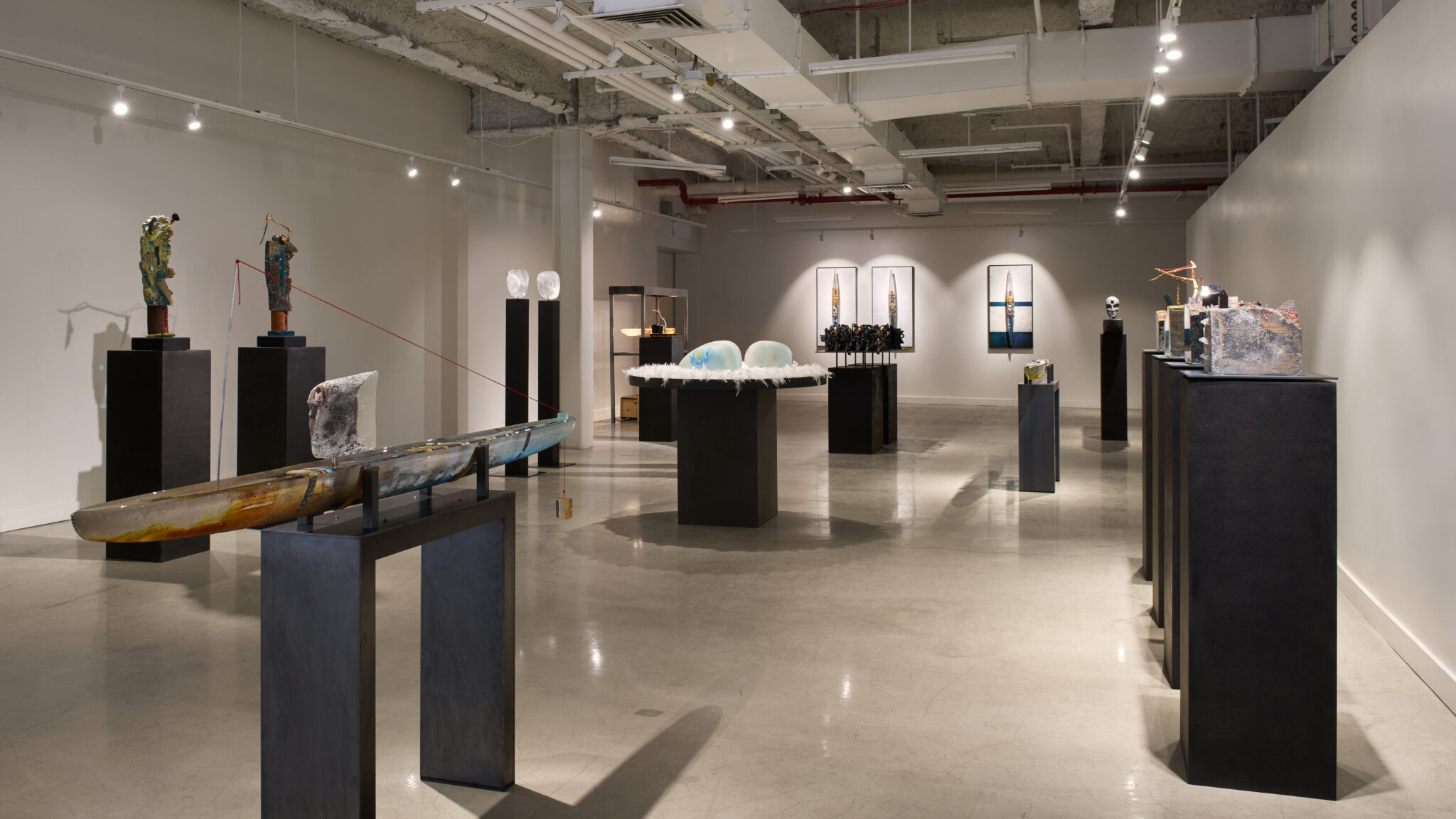 Installation view of “Starman: Sixty Years of Exploring Glass Art” at Robert Lehman Gallery at Urban Glass in Brooklyn, NY.