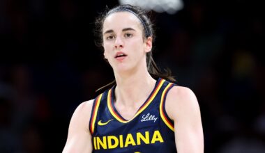 Caitlin Clark on the court