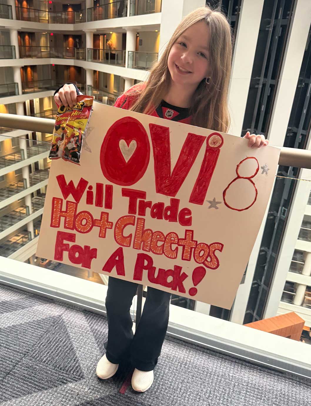 Ovi Flamin' Hot Cheetos sign