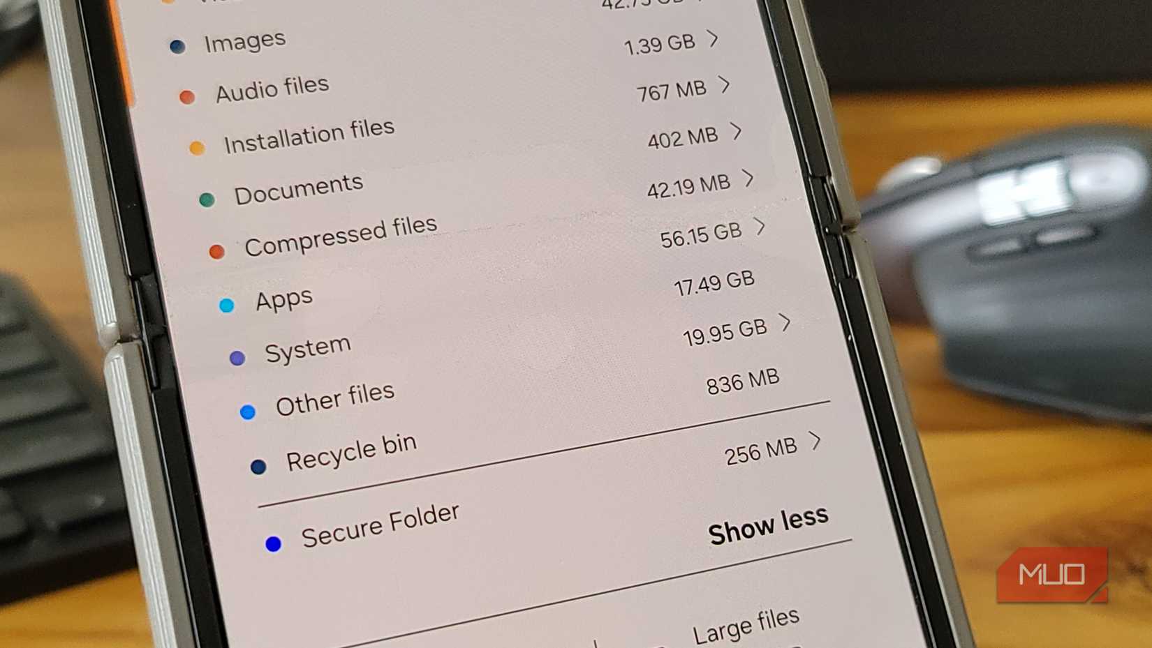Close up shot of Storage option in One UI 8 on Galaxy Z Flip 6