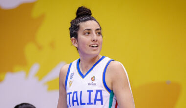 Costanza Verona #8 of Italy in action during a FIBA Women's World Cup 2026 Qualifying game against Spain in San Juan, Puerto Rico.