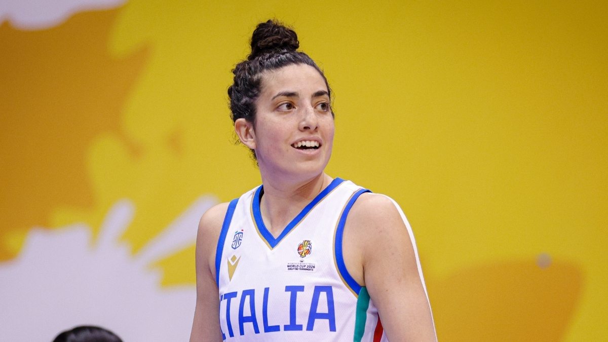 Costanza Verona #8 of Italy in action during a FIBA Women's World Cup 2026 Qualifying game against Spain in San Juan, Puerto Rico.
