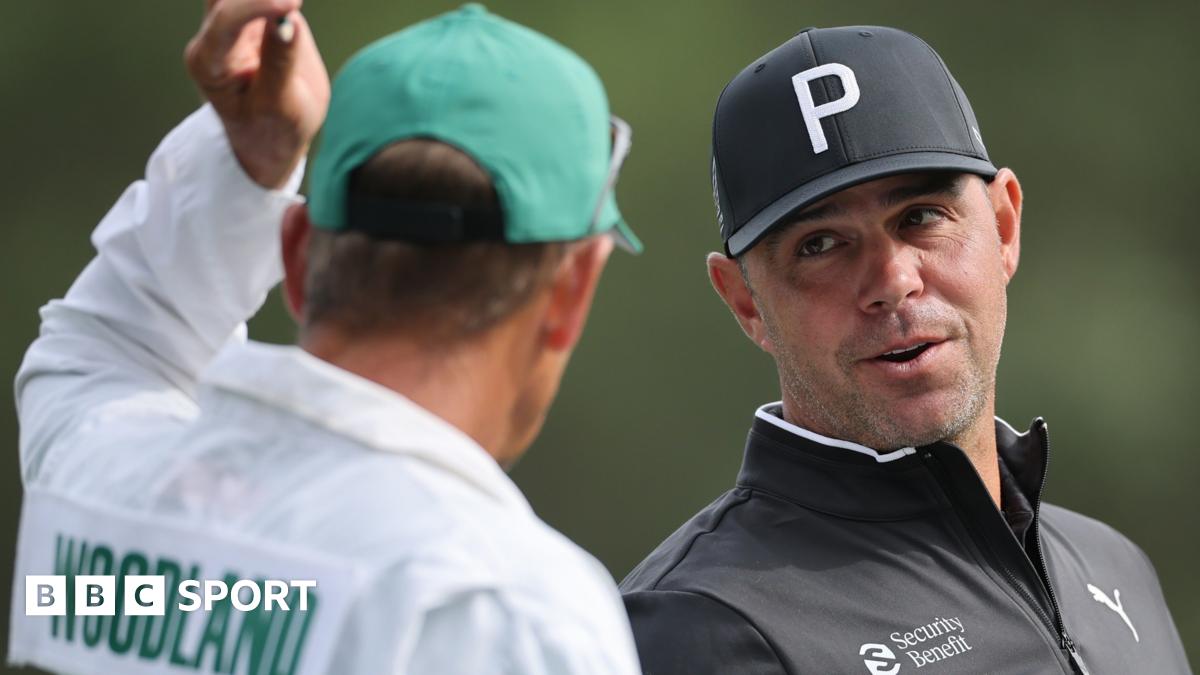Gary Woodland and his caddie Brennan Little at the 2026 Masters