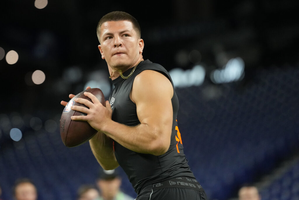Vanderbilt quarterback Diego Pavia during the 2026 NFL Scouting Combine.