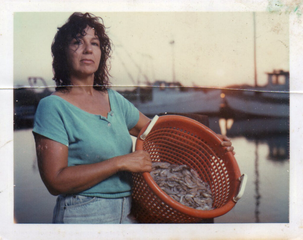 Diane Wilson at the docks of Seadrift in 1991. Credit: Courtesy of Diane Wilson