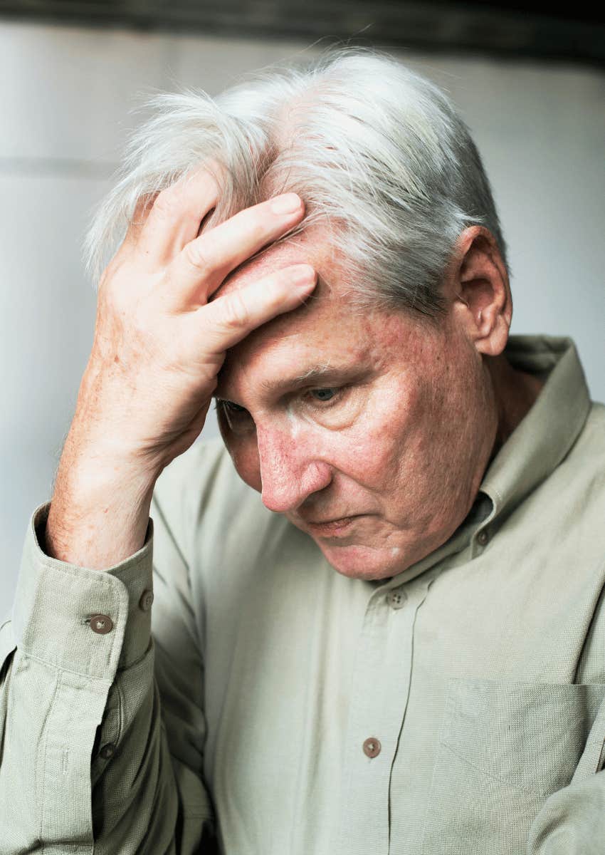 distressed older man