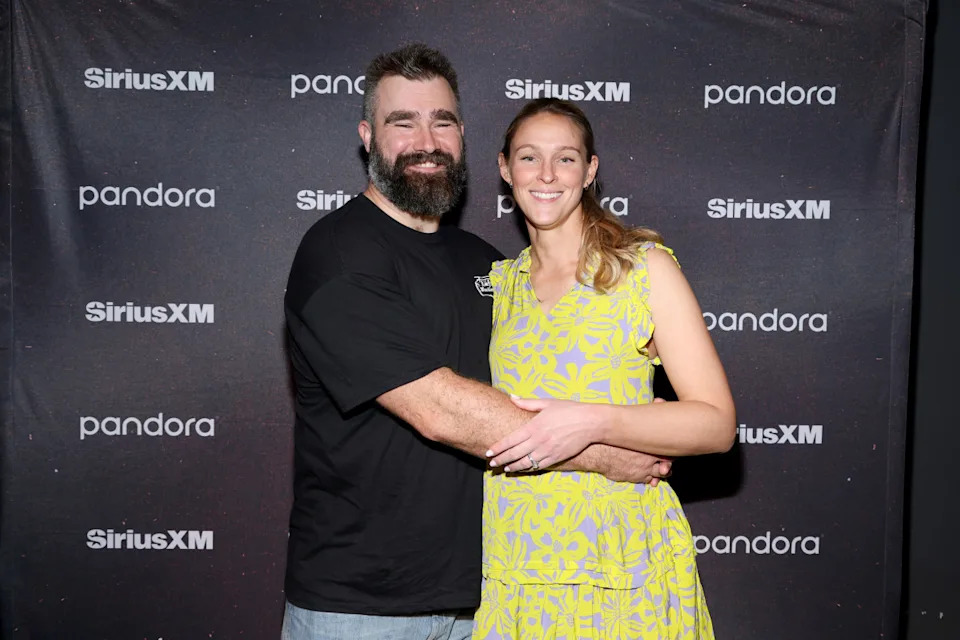NEW ORLEANS, LOUISIANA - FEBRUARY 06: (L-R) Jason Kelce and Kylie Kelce attend Chris Stapleton's Performance Live From The Fillmore New Orleans for SiriusXM and Pandora on February 06, 2025 in New Orleans, Louisiana. (Photo by Mike Coppola/Getty Images for SiriusXM)Mike Coppola/Getty Images