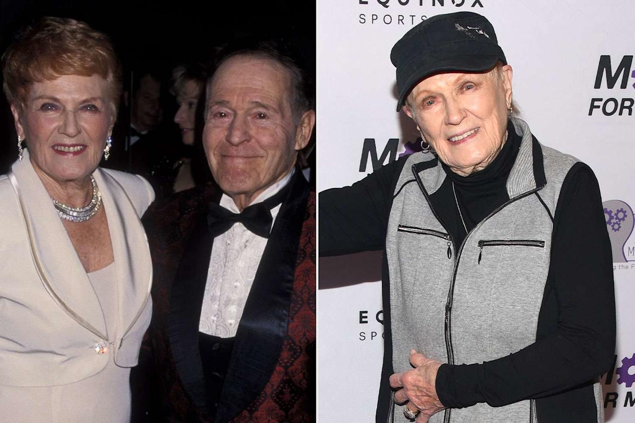 Elaine and Jack LaLanne in the 1990s (left), and Elaine LaLanne in 2019Credit: Ron Galella, Ltd./WireImage;Araya Diaz/Getty