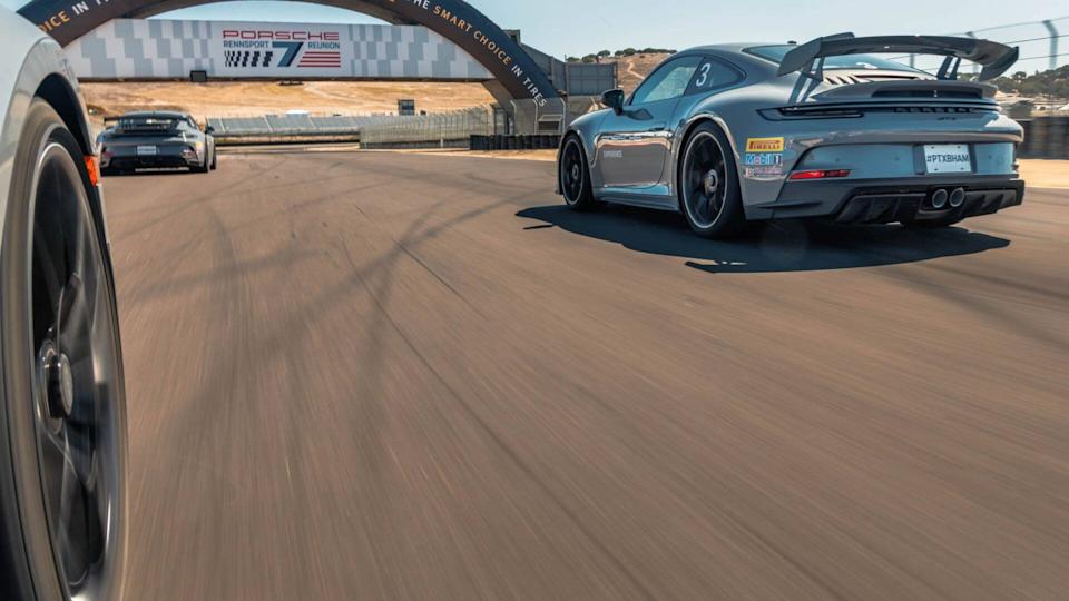 Porsche 911 racing at the Porsche Experience Center.