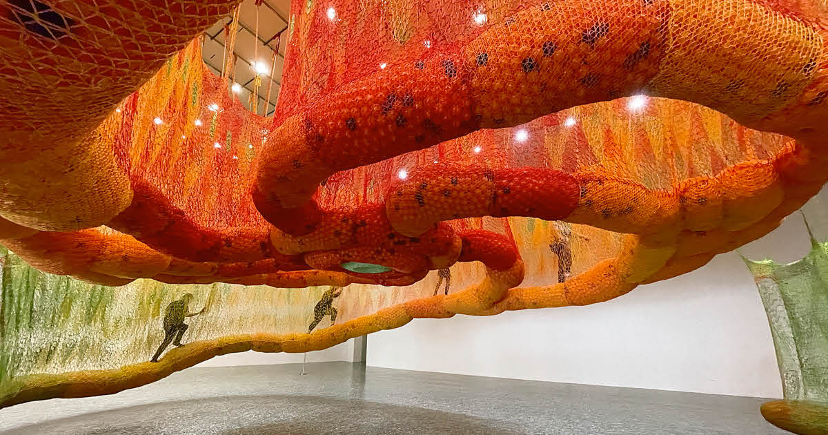 Installation Invites Us to Explore a Spiral of Crocheted Pathways