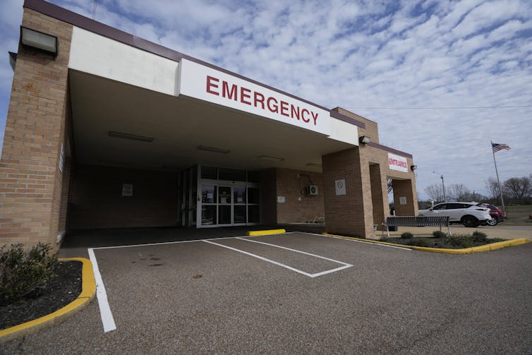 Exterior of an emergency department of a hospital
