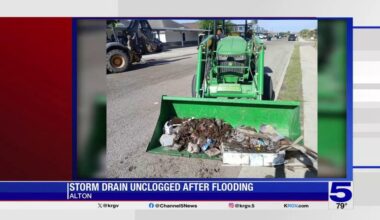 Alton neighborhood flooded after trash clogged a storm drain