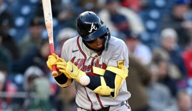 Ronald Acuńa, Jr. leaves game after being hit by pitch (Updated)