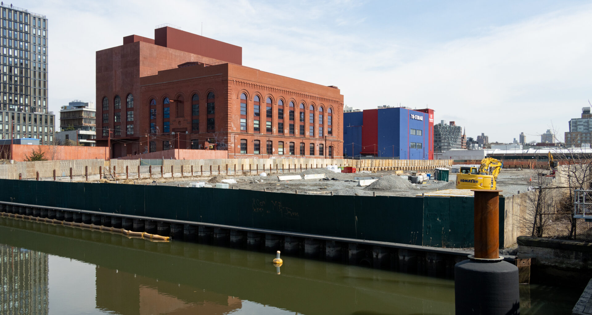 view of empty lot along the gowanus canal