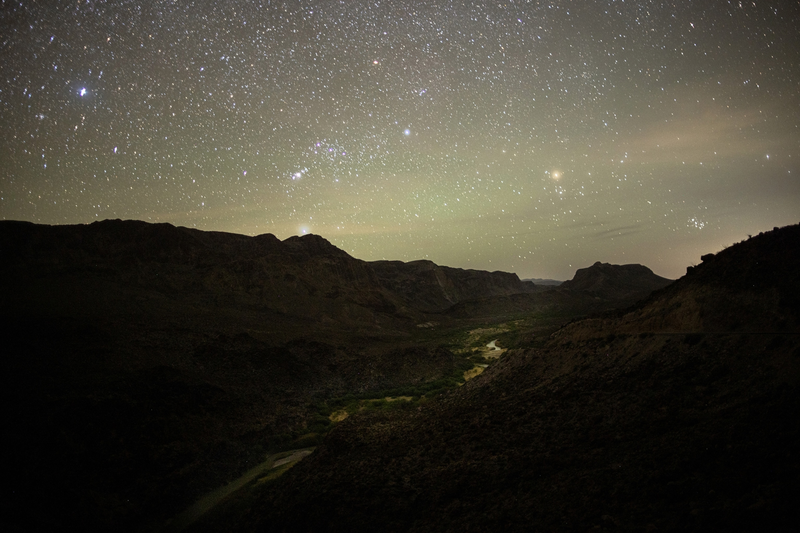 The Rio Grande below and stars above in Big Bend Ranch State Park, in Texas, March 19, 2026. A plan that landed without warning last month for construction of a border wall across a remote stretch of inhospitable terrain inTexas' Big Bend region is unnerving Democrats and Republicans alike.