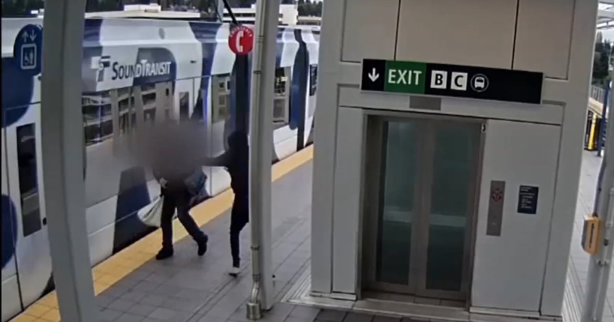 New video shows man nearly pushed in front of Seattle light rail train – KIRO 7 News Seattle