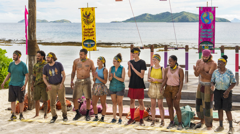 The cast of Survivor 50 prepares to compete