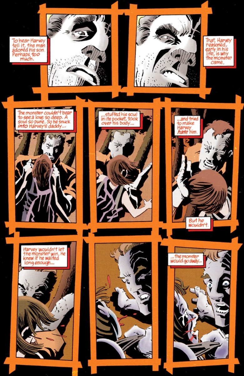 Batman: Two-Face - Christopher Dent beating his son Harvey