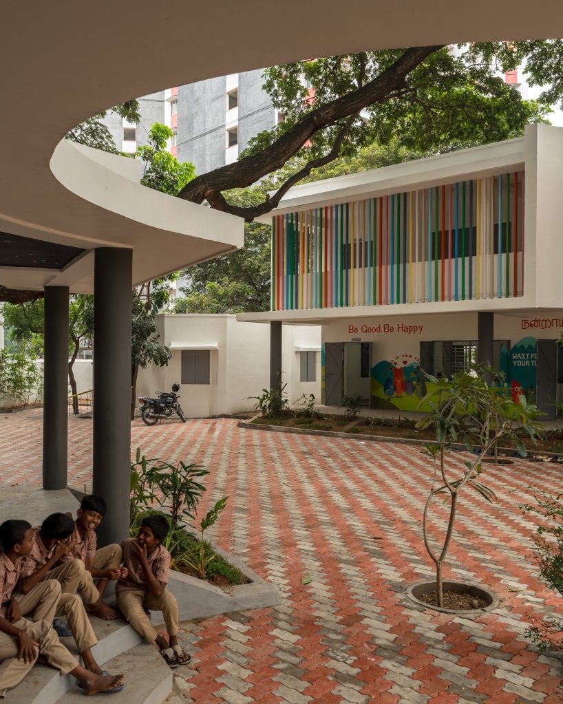 open corridors become classrooms as color and movement reshape an indian school campus - 11