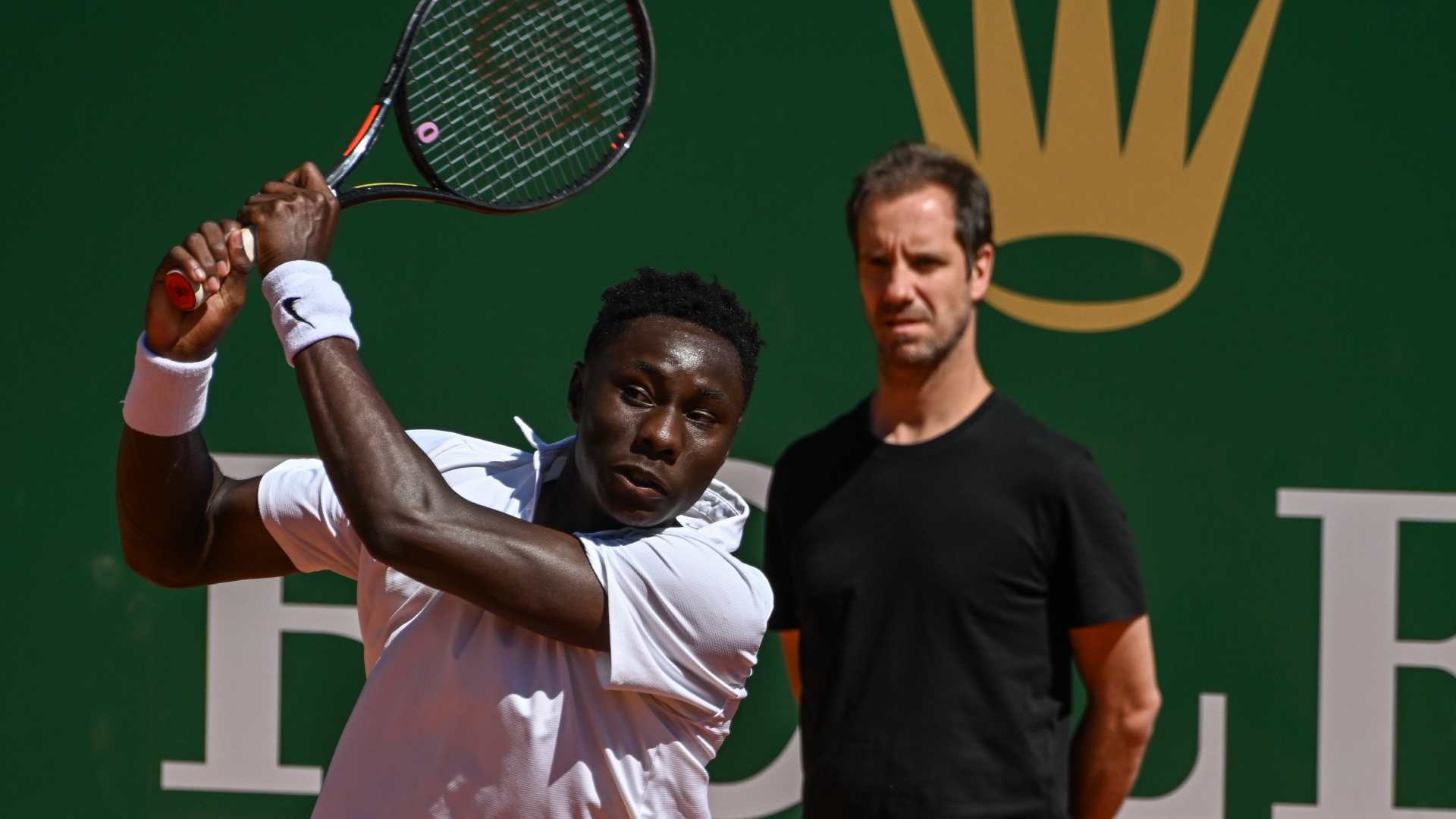 Moise Kouame trains ahead of his debut at the Rolex Monte-Carlo Masters, where Richard Gasquet reached the semi-finals in 2005.