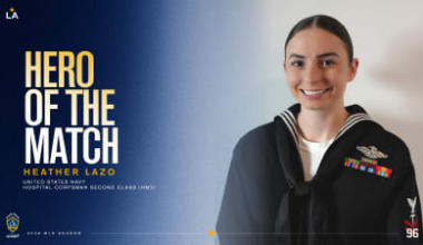 United States Navy Hospital Corpsman Second Class Heather Lazo is our Hero of the Match | April 26, 2026