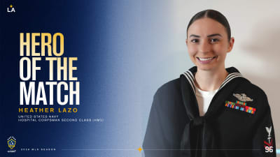 United States Navy Hospital Corpsman Second Class Heather Lazo is our Hero of the Match | April 26, 2026