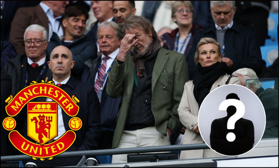Sir Jim Ratcliffe and Man United CEO Omar Berrada looking dejected