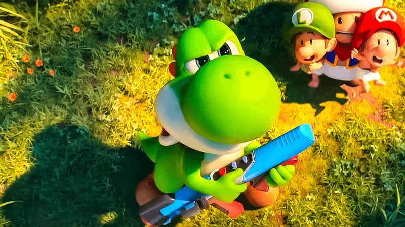 Luigi defends baby Mario and Luigi.