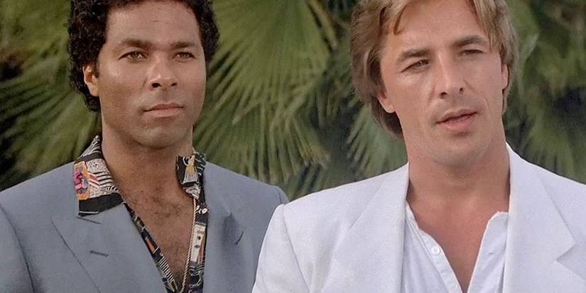 Rico and Sonny standing outside in Miami Vice