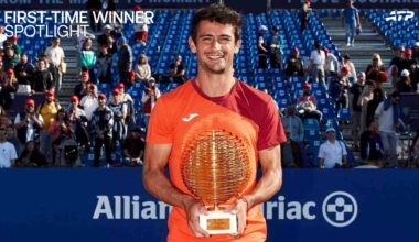 Mariano Navone celebrates after beating Daniel Merida Sunday for the Bucharest title.
