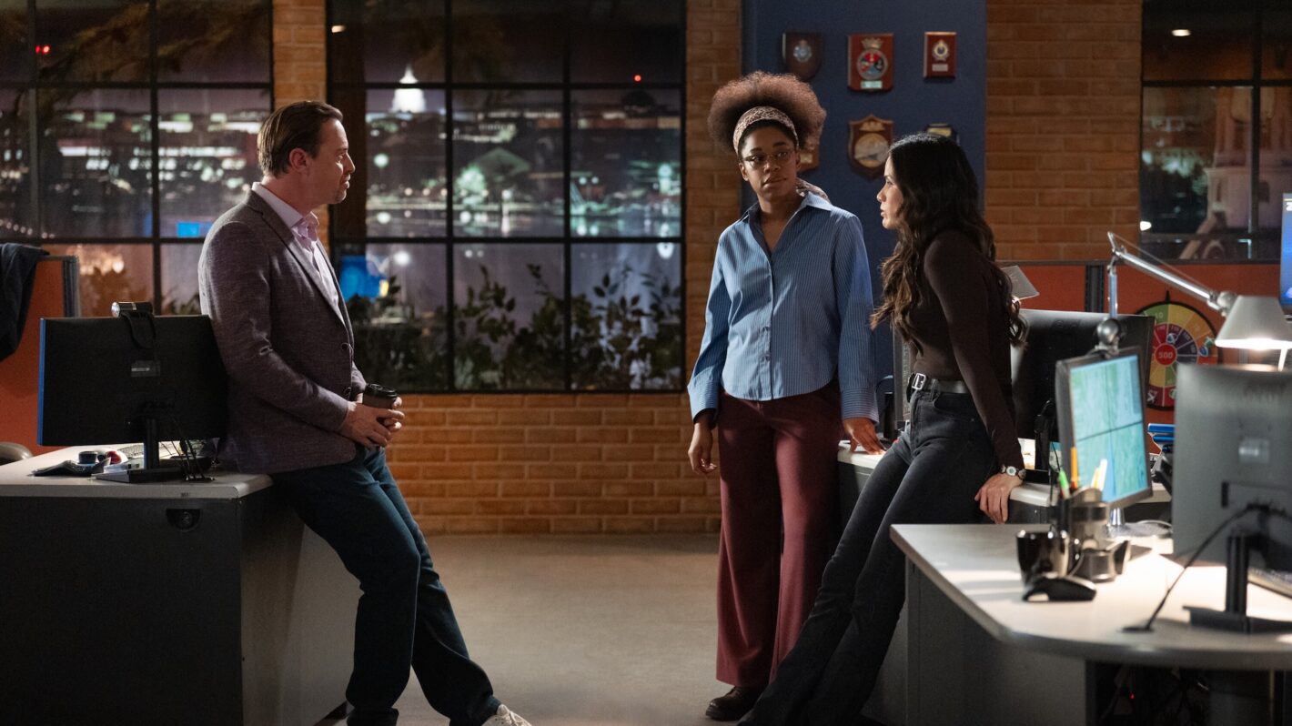 Sean Murray as Timothy McGee, Katrina Law as Jessica Knight,and Diona Reasonover as Kasie Hines —
