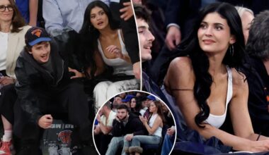 Kylie Jenner, boyfriend Timothee Chalamet at Knicks-Hawks Game 5