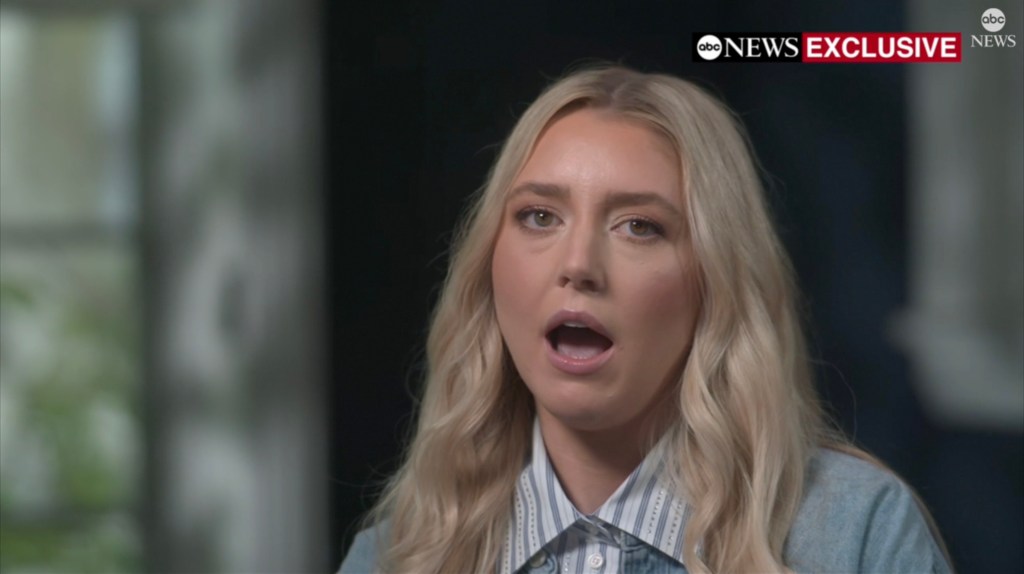 Paige Shiver speaks during an ABC News interview.