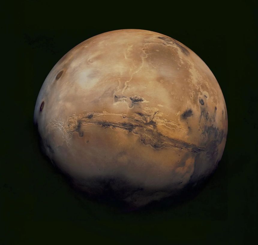Today, Mars is a reddish, cold and dusty planet about half the size of the Earth, with only a very thin atmosphere.