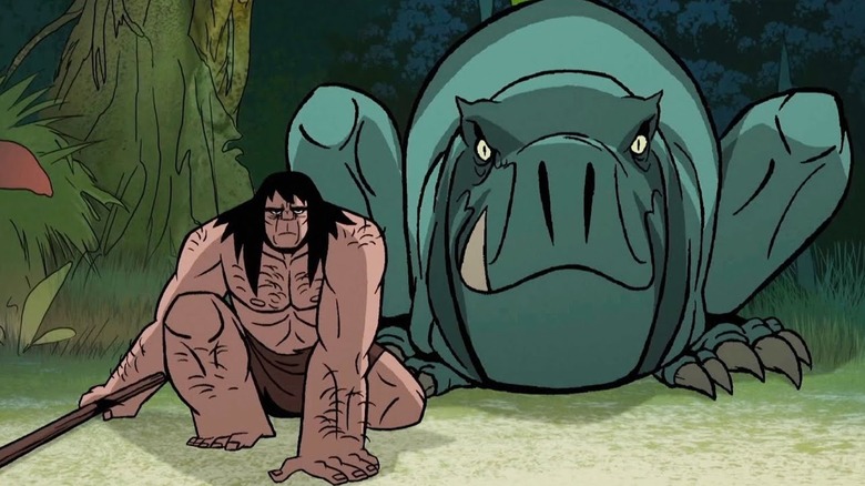 Spear and Fang crouch together in Primal.