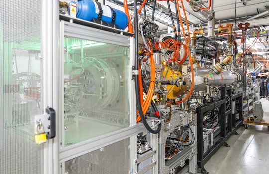 The new IOTA proton injector integrates a low-voltage proton source with a radio-frequency-quadrupole accelerator to deliver high-intensity beam to the IOTA ring. Credit: Ryan Postel, Fermilab