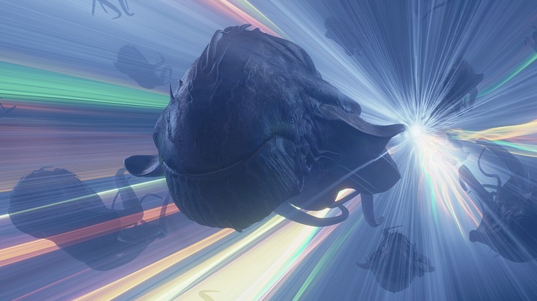 A pod of Purgill move in hyperspace in Star Wars Rebels