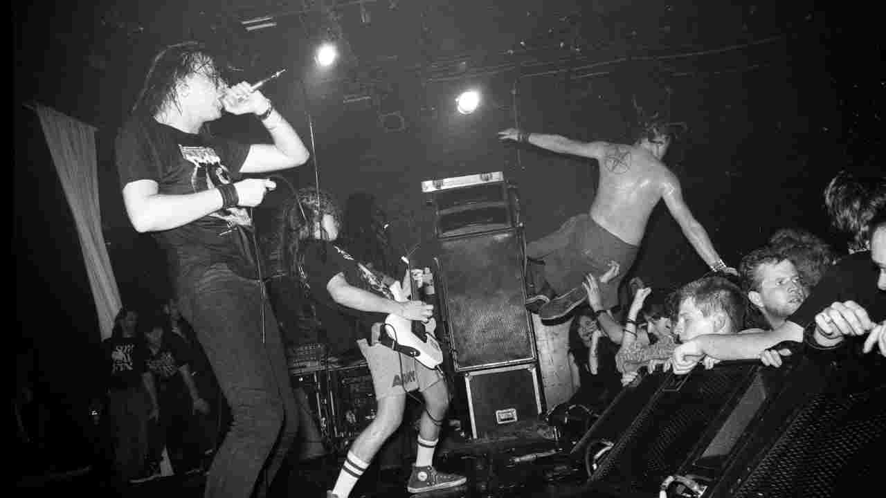 Napalm Death performing live in 1990