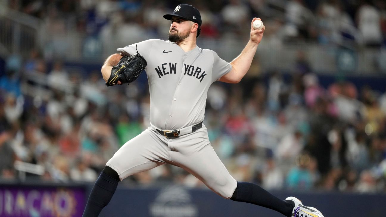 Yankees' Rodon has scoreless first rehab outing in High-A