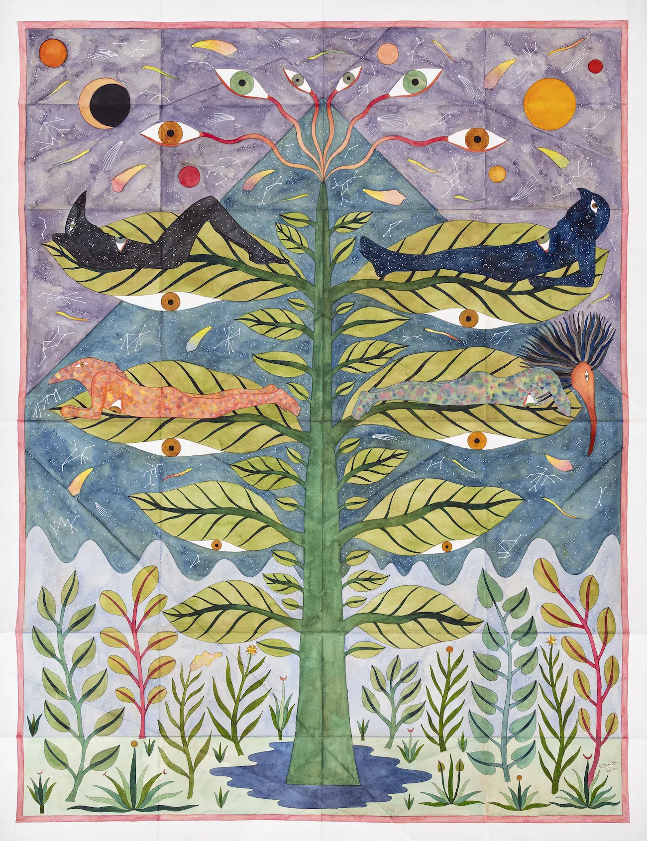 The Observatory, gouache, watercolor and ink on paper, 2025.