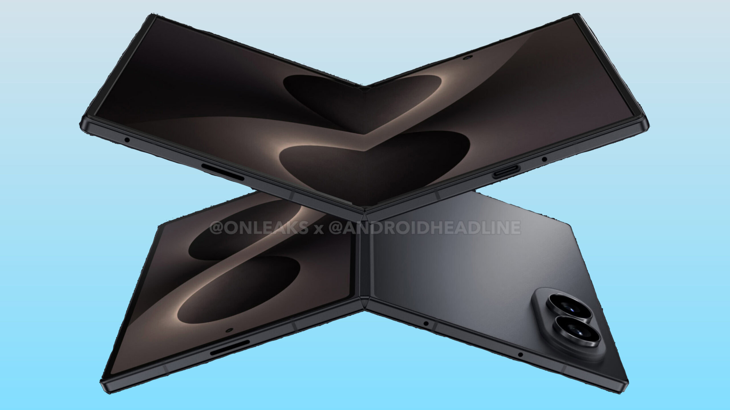 samsung galaxy z fold 8 wide render leak blue background A leaked CAD render of the Samsung Galaxy Z Fold 8 Wide.