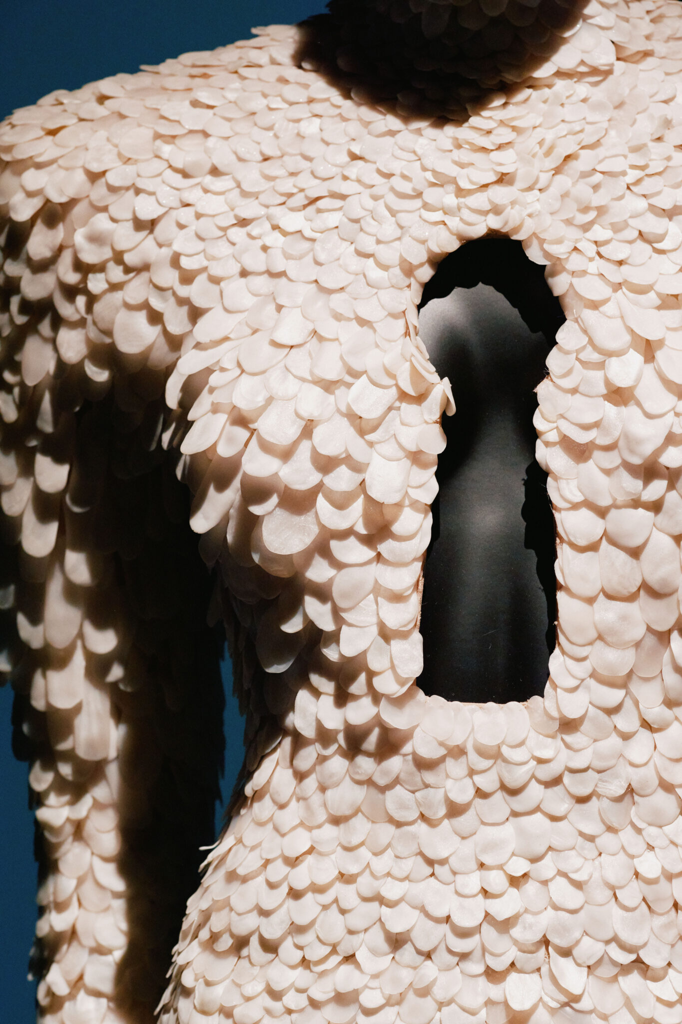 Installation view of “Schiaparelli: Fashion Becomes Art,” at the V&A Museum in London