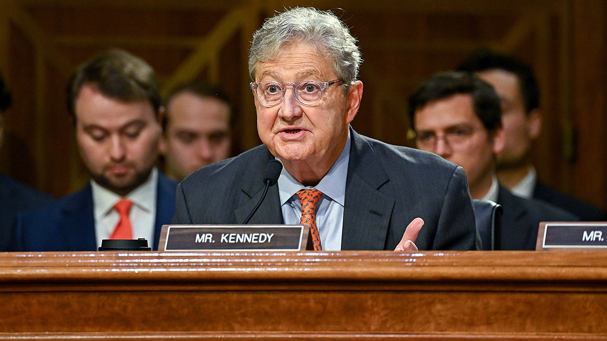 Sen. John Kennedy speaking during a Senate Judiciary Committee hearing in Washington, D.C.