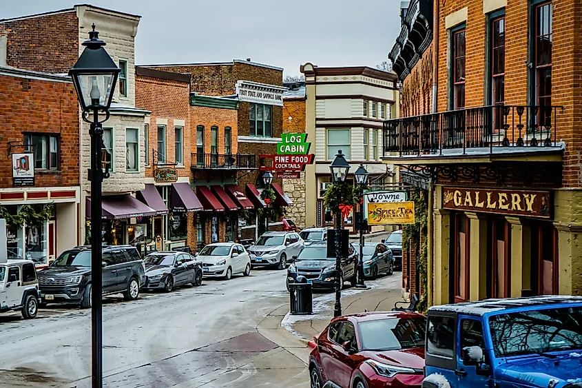 Main Street in Galena, Illinois. 