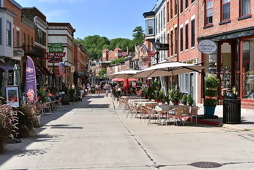 Part of downtown Galena with its shops and restaurants. 